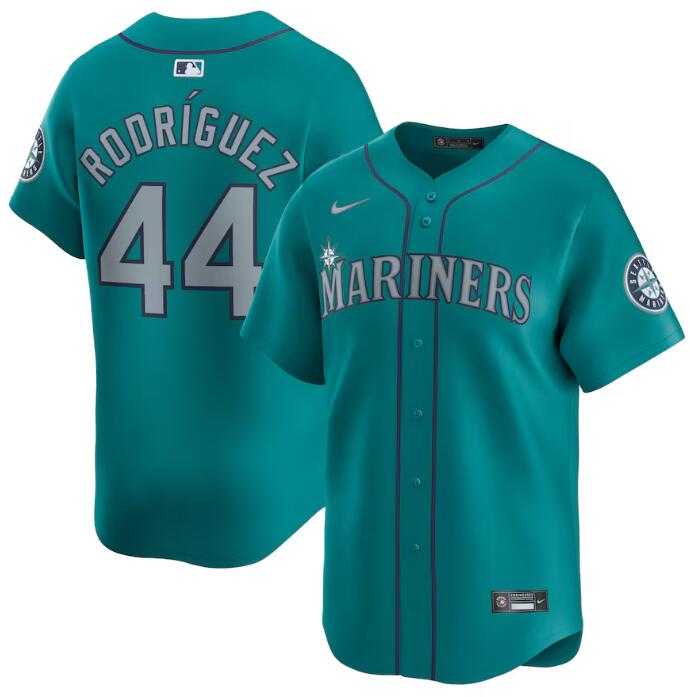 Men%27s Seattle Mariners #44 Julio Rodriguez Aqua Alternate Limited Stitched jersey Dzhi